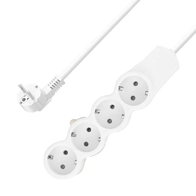 EU Plug Standard  Extension Socket 4 Way Electric Power Strip Home Appliances