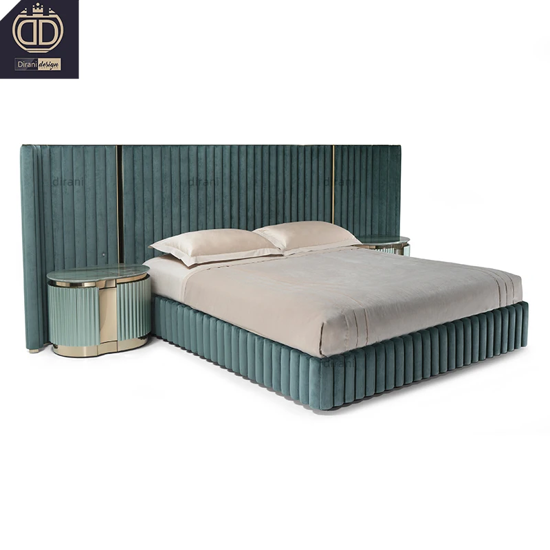 2023 new winged design tall king bed frame soft high headboards for king beds luxury bed bedroom furniture  11234049