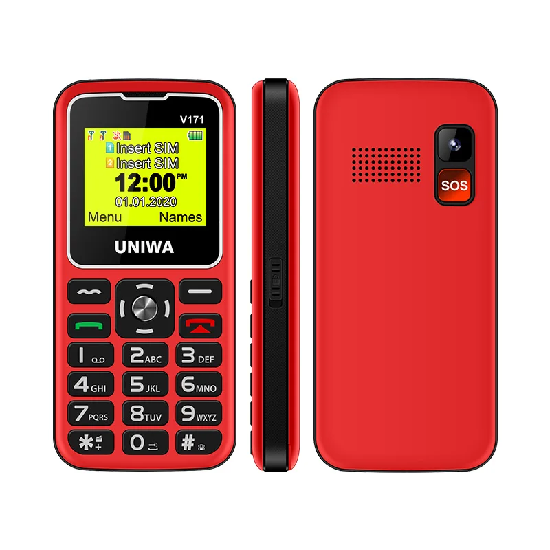 V171 Elderly Senior Ultra-Compact Cell Phone with Voice Changer and SOS Function Features