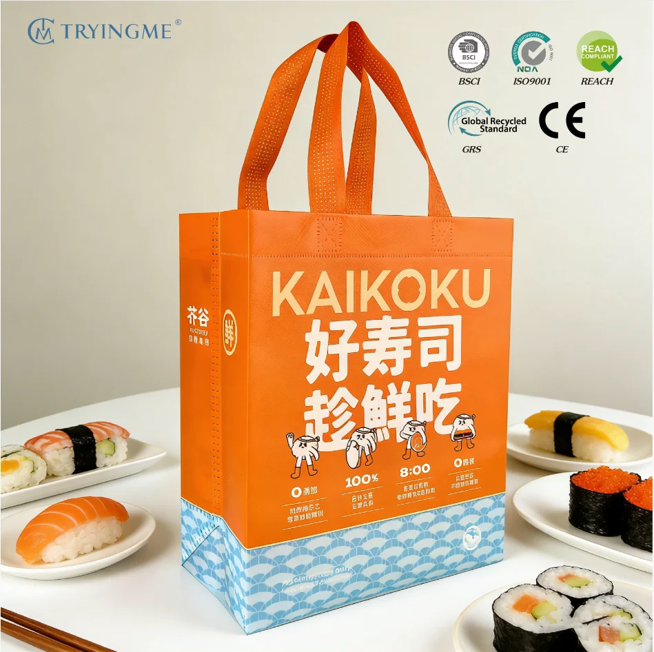 Custom-printed Shopping Bags Restaurant Takeout Large-capacity Fashionable Cost-effective Shoulder Closure Bags