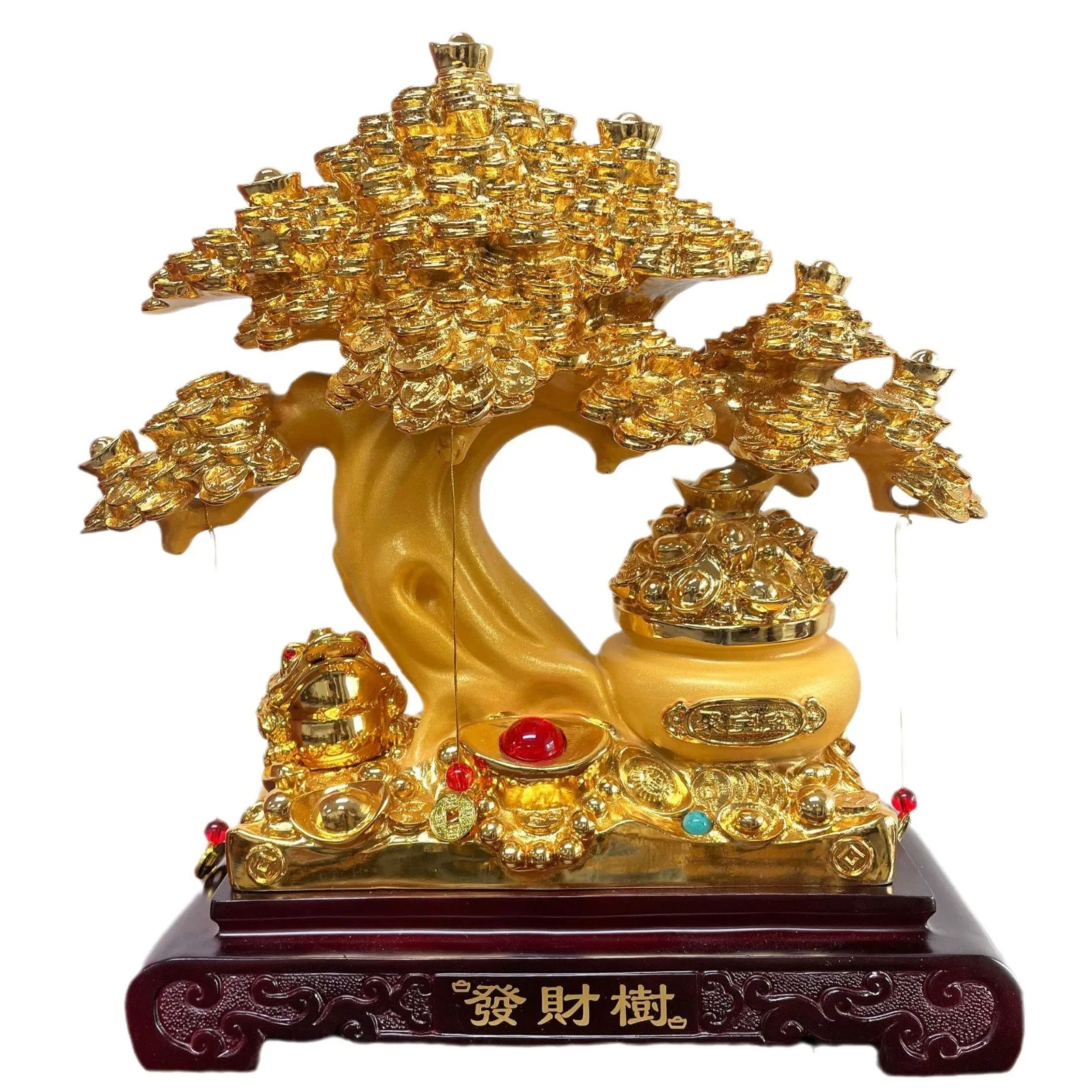 2024 China Feng Shui Decorative Feng Shui Decoration Popular Lucky Money Tree Gemstone Tree Resin Statue