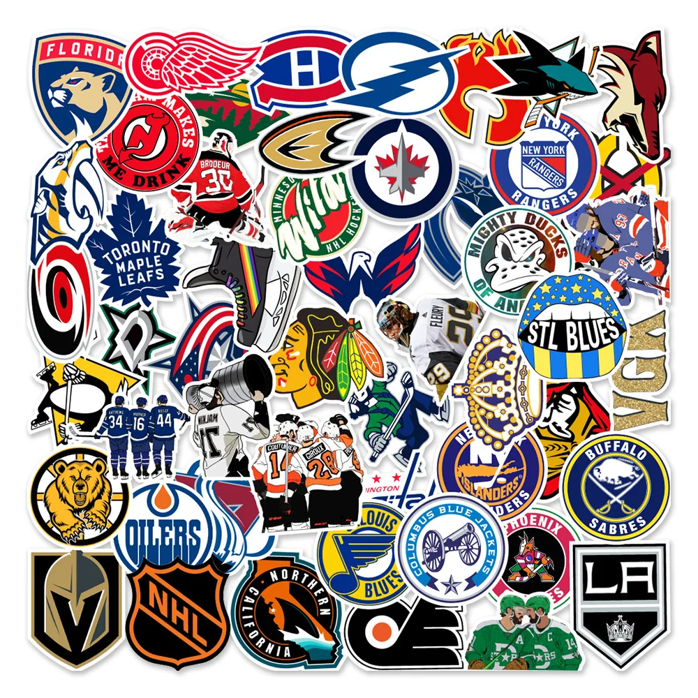 Lot De 100 Autocollants Hockey Sur Glace En Vinyle - 5-8 Cm - Imperméables, Réutilisables - Pour Skate, Voiture, Ordinateur, Déco