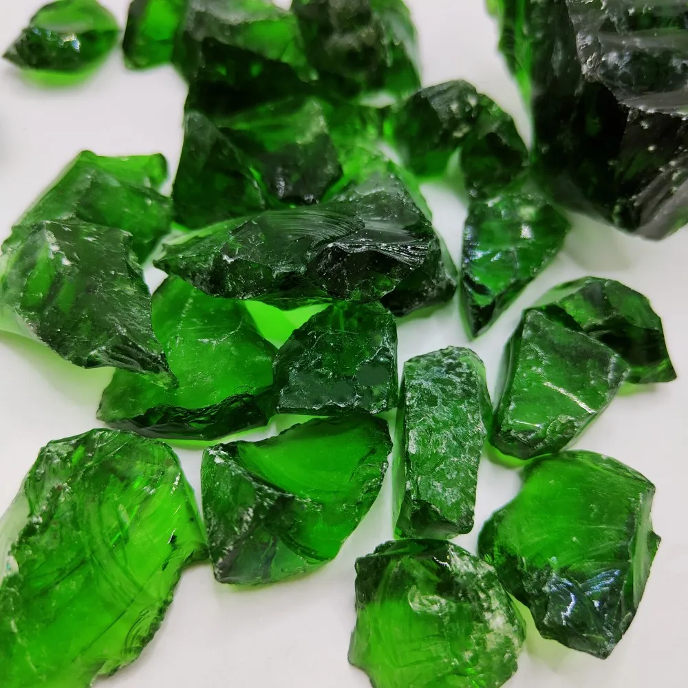 Natural Colored Crystal Blue Crushed Outdoor Glass Rocks For Garden ...