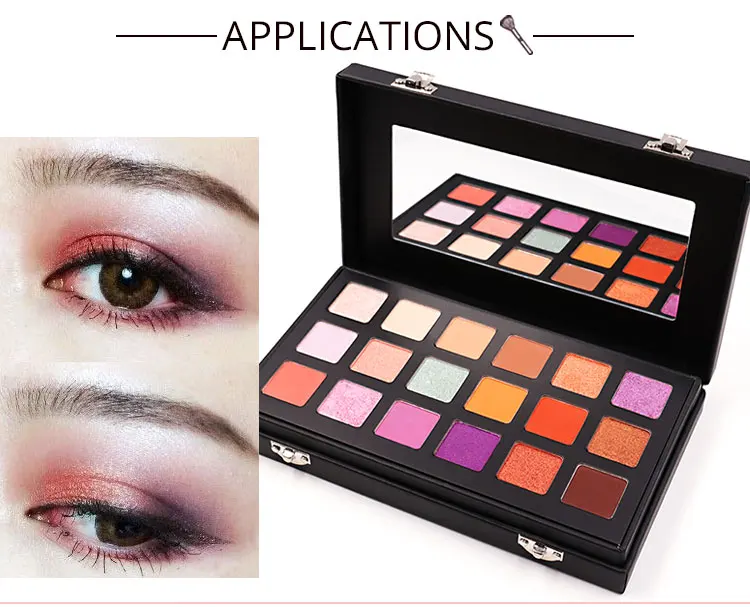 Eyeshadow Palette 2022 New Trending Private Label 18 Colors Waterproof Wholesale  Luminous Metallic Orange Eye OEM