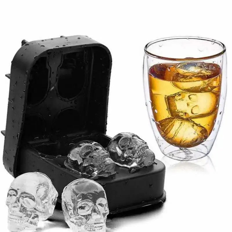 Bone Shape Ice Cube Trays 30 Grid Reusable Silicone Ice Cube Mold BPA Free  Ice maker With Removable Lids Homemade Ice Cube Tools