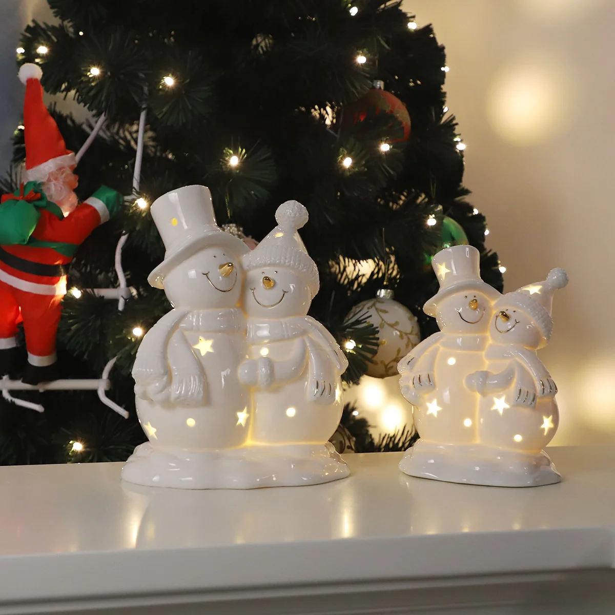 Stile scandinavo Natale rendi allegra il Natale ornamenti personalizzati per il Natale con pupazzi di neve in vendita