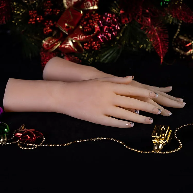 Free Shipping!! High Level Realistic Female Soft Silicone Flexible Mannequin Hand for Ring Bracelet Display