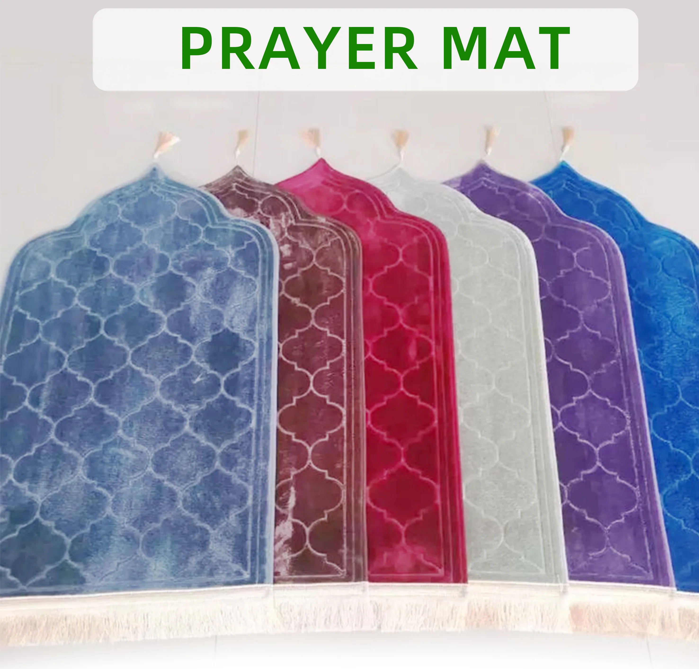 Custom Sajadah Luxury Thick Padded Anti Slip Prayer Mat Carpet Arabic Muslim Islamic Prayer Rug