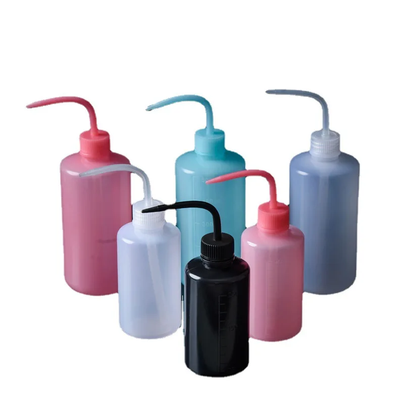 3 Pezzi Bottiglia di Lavaggio 500ml 150ml 250ml con 3 Cannoncelli di Plastica Annaffiatura a Bottiglia di Spremitura Multiuso Bottiglia di Risciacquo per Tatuaggio Laboratorio Pianta Ciglia