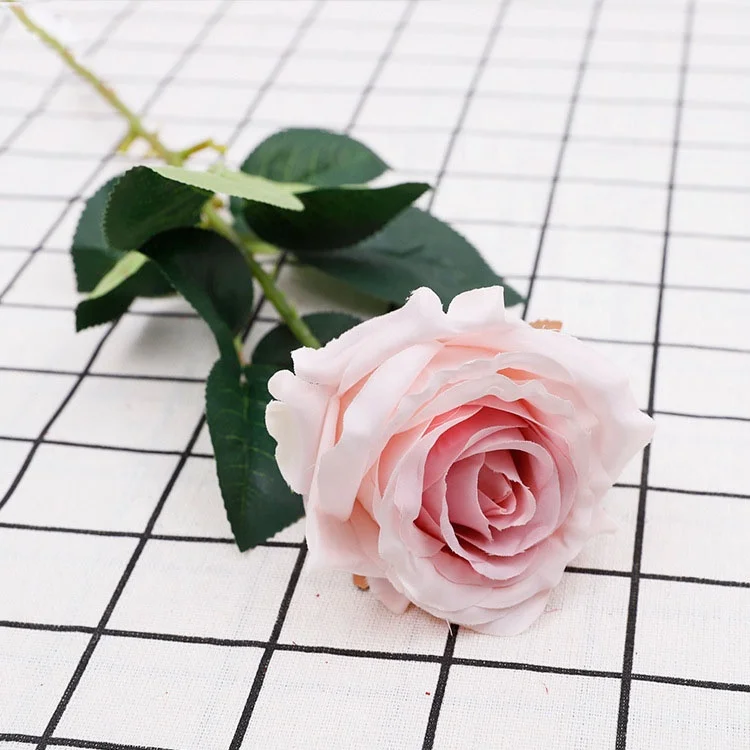 QiHao, лидер продаж, шелковые искусственные розы на стебель с одной головкой для Дня Святого Валентина