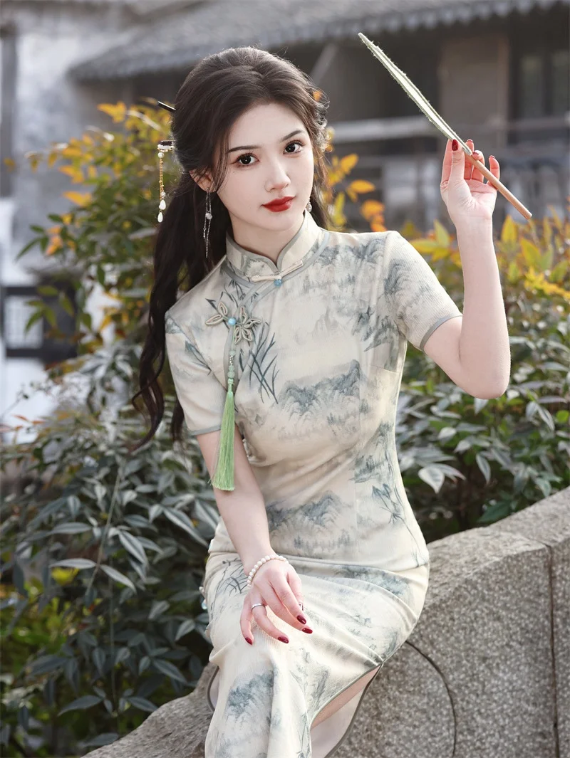 High Quality New Fashion Trendy Cheongsam Dress Qipao Woman Cheongsam Qipao  Cheongsam Dress