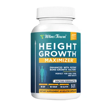 Private Label Natural Growth Height Capsules Supplement for Kids and Teens With Potent Bone-Growth Factors Bone Health Capsules