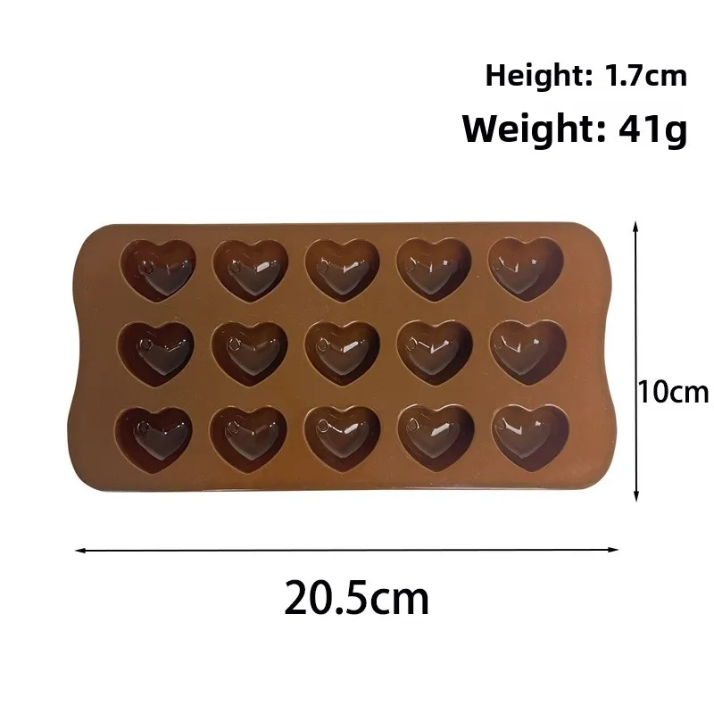 Heart-shaped Chocolate Silicone Mold for DIY Holiday Ice Cube Tray, Milk Jelly Pudding, Fondant Silicone Mold supplier