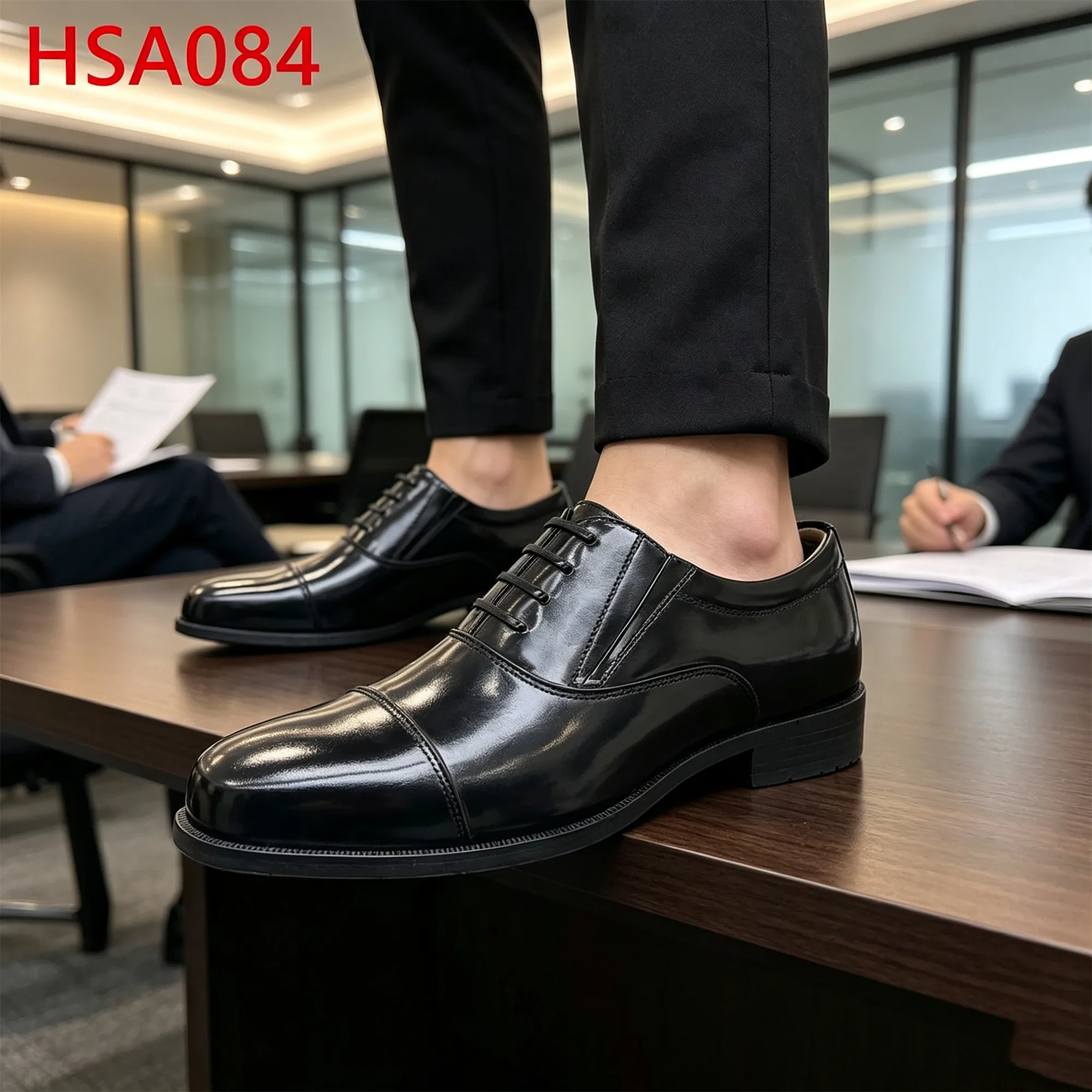 ZYF,Business Reception High-Shine Full Grain Leather Dress Shoes Client Visit Easy Wear Office Shoes with Double Joints HSA084