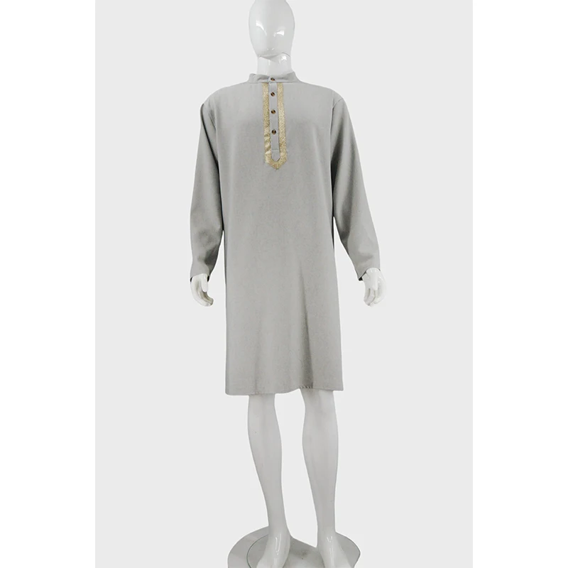 New Arab Thobe Dishdasha Abaya for Men Ramadan Islamic Prayer Robe Embroidered Breathable Long White Muslim Robe