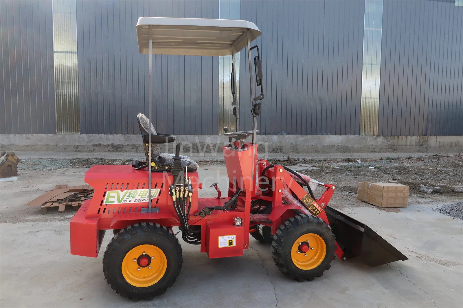 JINWANG Small 4 Wheel Mini Wheel Loader 400kg Compact Wheel Loader Heavy Machinery Loader