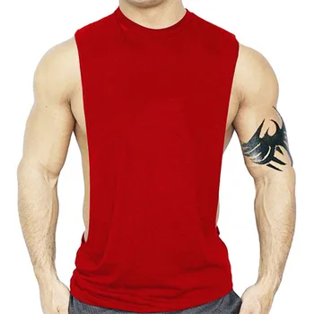 100% cotton Mens Tank Top Bodybuilding Fitness Running Custom Logo Tank Top gym vest for men