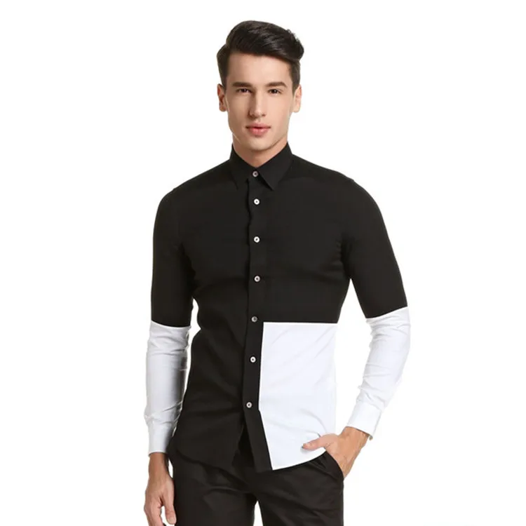 Latest Men Half Black Half White Shirt Buy Half Black Half White Shirt Man Shirt Manufacturer Mens Shirts Casual Product On Alibaba Com