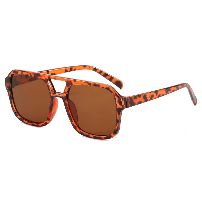 2024 Cheap Custom logo Oversize Arrival Vintage Women Fashion Square Double Bridge Luxury Designer Sunglasses Men for Women