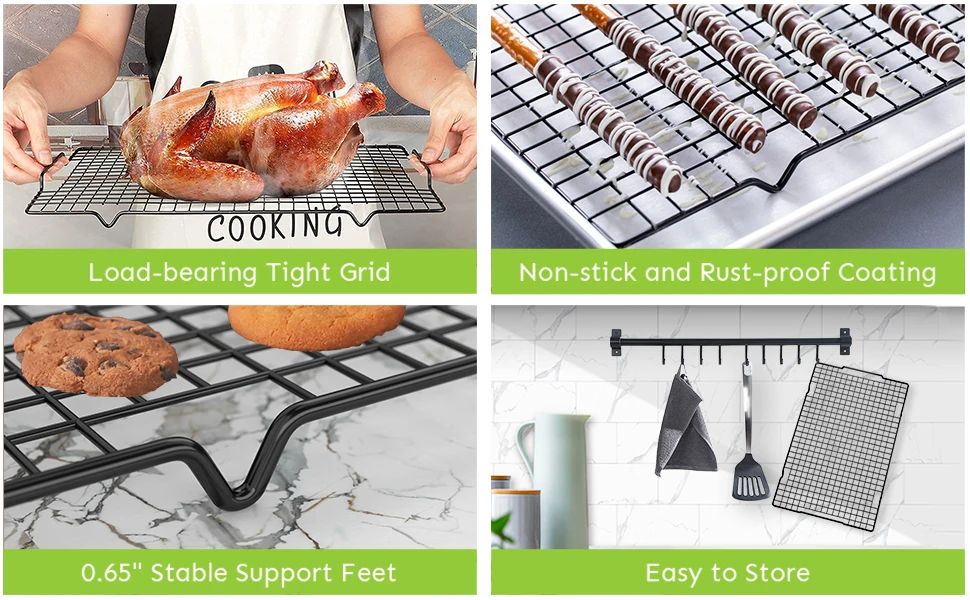 Cooling Rack 2 Pack Nonstick Baking Rack With Handle Cookie Cooling Racks For Baking And Cooking
