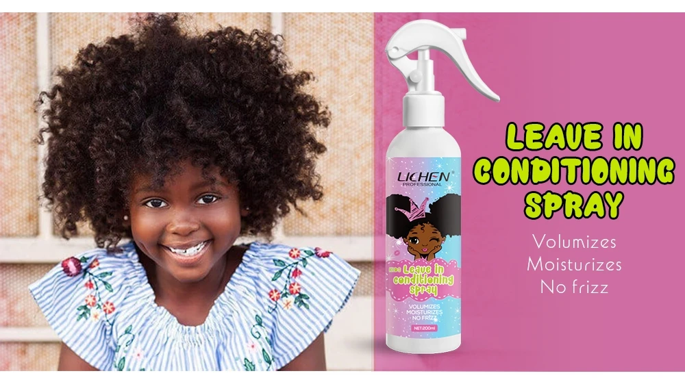 Private Label Wholesale Kids Hair Care Set Custom Curly Black Kids Hair