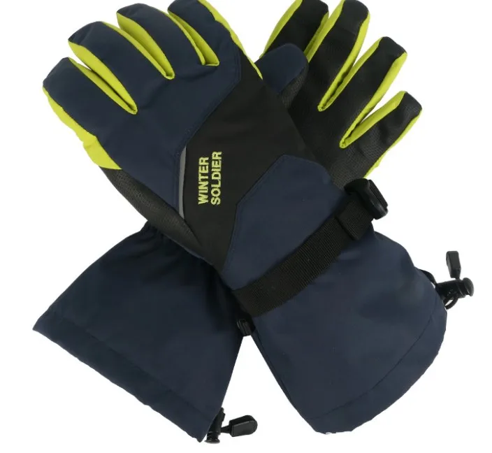 Оптовая продажа, Неоновые Теплые ветрозащитные и водонепроницаемые зимние лыжные перчатки для мужчин и женщин