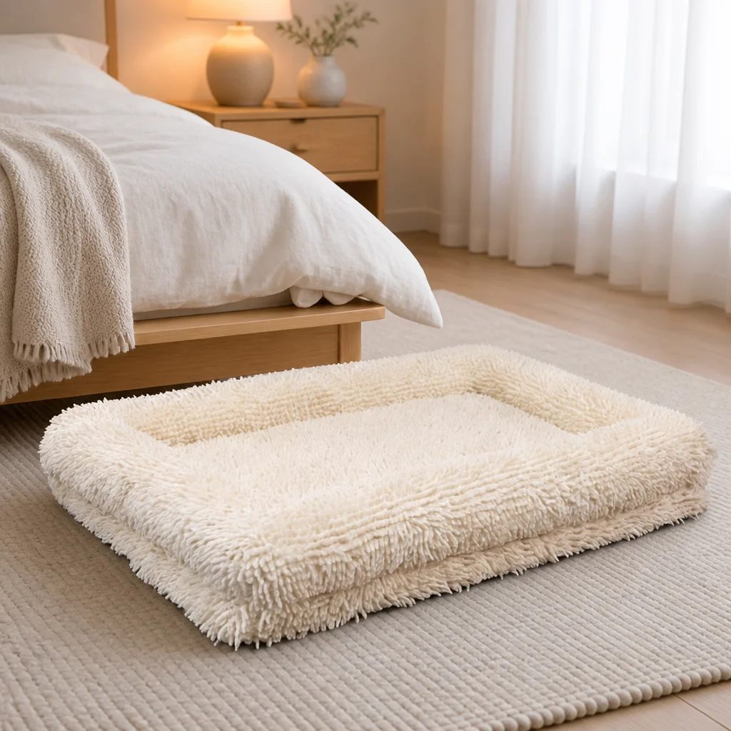 Chenille Mop Plush Rectangle Dog Bed — Product details 3
