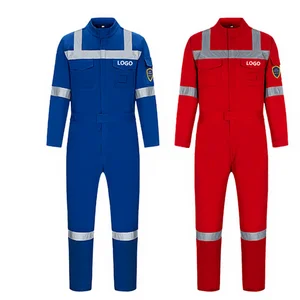 NFPA 2112 Cotton Oil Gas Mining Field Fire Retardant Workwear Coverall Welding Chemical Reflective Flame Resistance FR Coverall