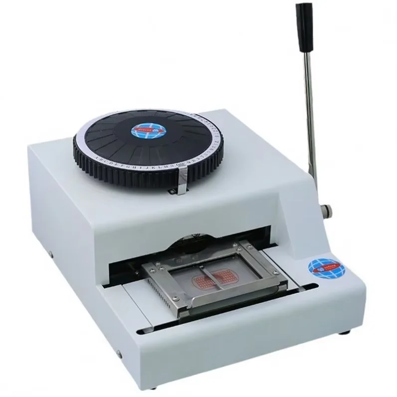 TEBAK 52 Characters Manual Stainless Steel Metal Dog Tags Embosser Letter ID Card Aluminium PVC Embossing Stamping Machine