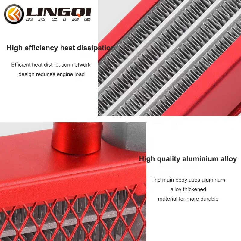 Buy Qii Lu Engine Oil Cooler, Motorcycle Oil Cooler Aluminum Oil Cooler Fan Radiator Fits For Most Motorcycles Dirt Bike Pit Bike Engine Black