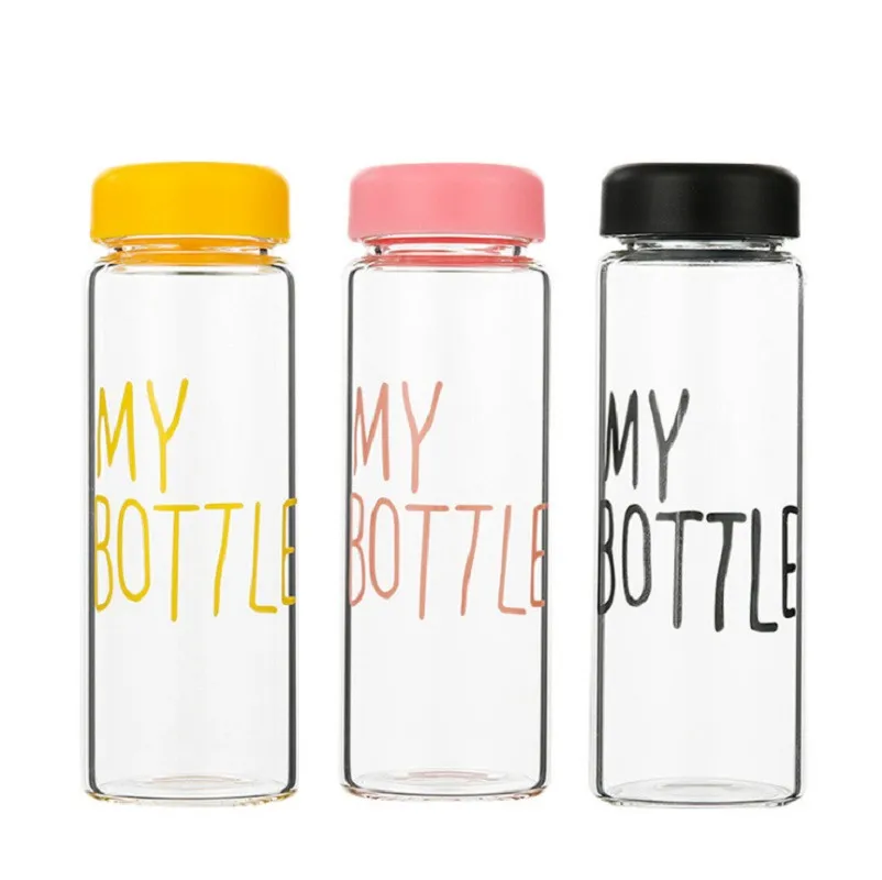 Customized Hydrochloric Acid Heat-Resistant Tropical Cap Glass Water Bottle Portable High Borosilicate Glass Water Cup