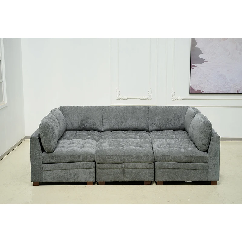 Thomasville Same Design 6 Pieces Modular Sofa Sectional Couch Set Modern Free Combination
