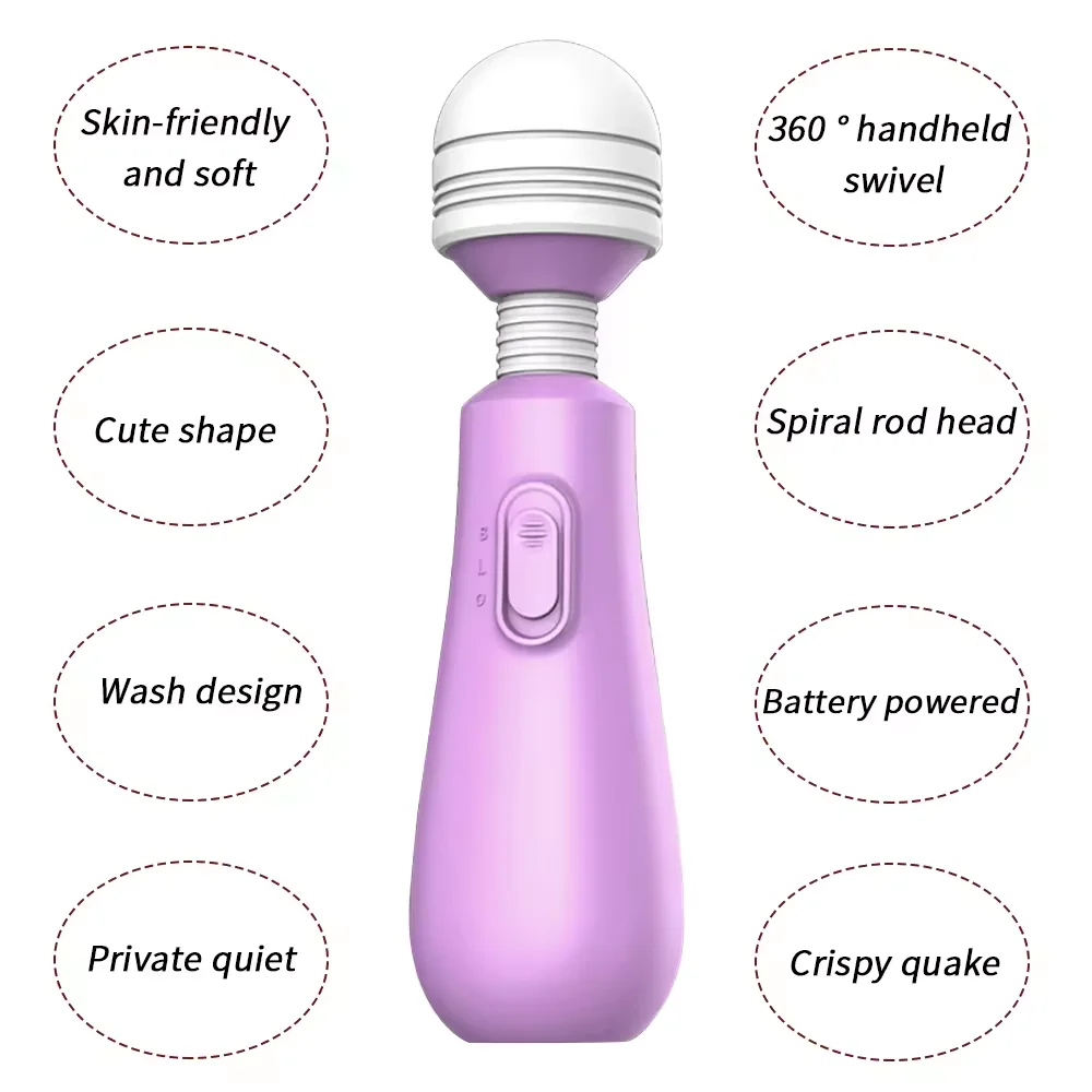 Wand vibrator showing two-speed control and button interface