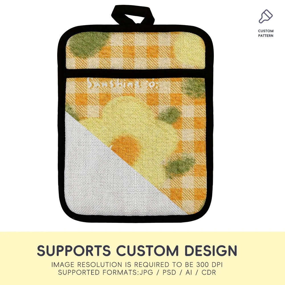 Prosub New Design Heat Resistant Silicone Pot Holder With Pocket Linen Sublimation Blank Pot Holders Pads