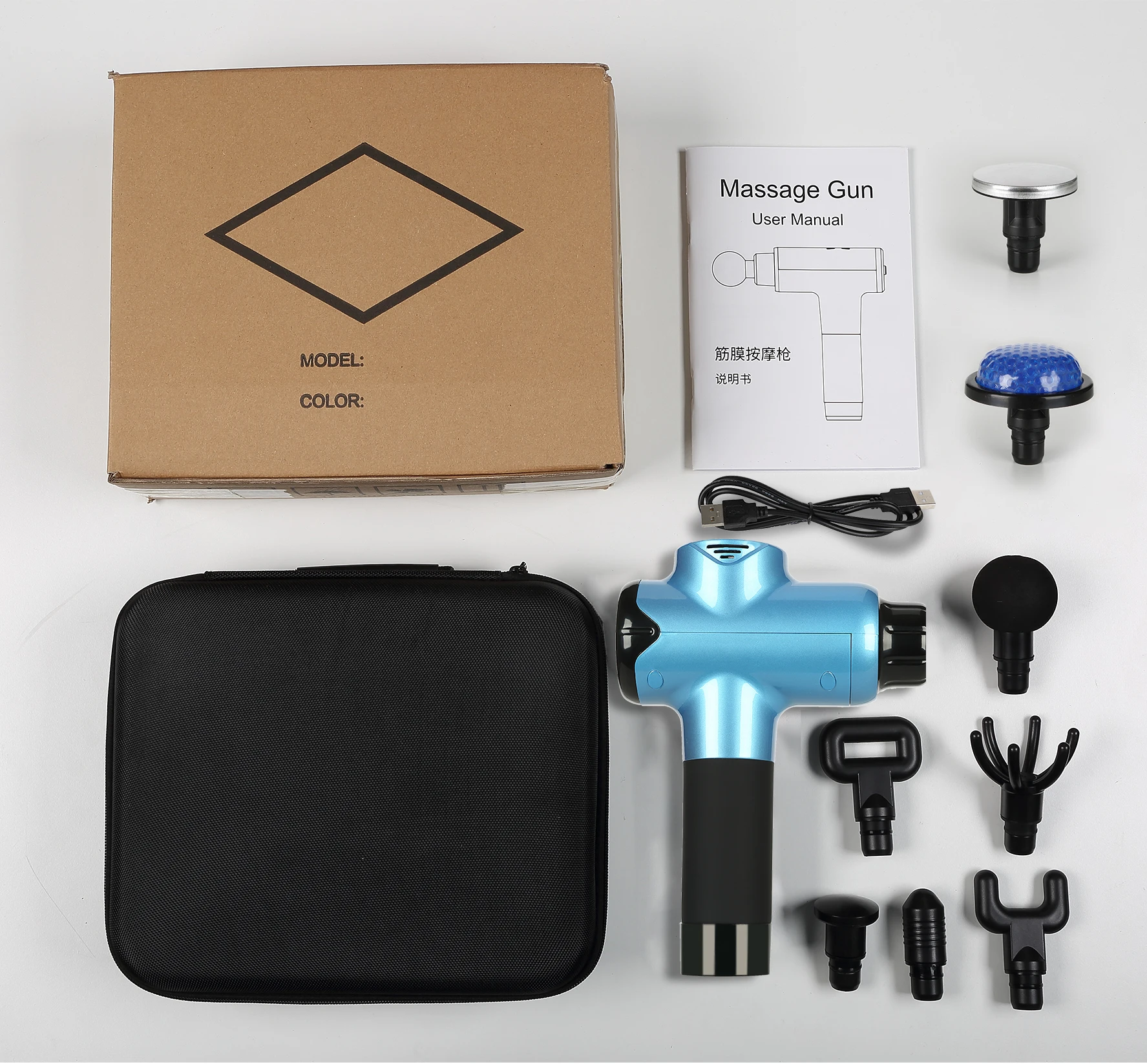 8 Massage Heads 20 Speed Heated Massage Gun Heating And Cold Mini