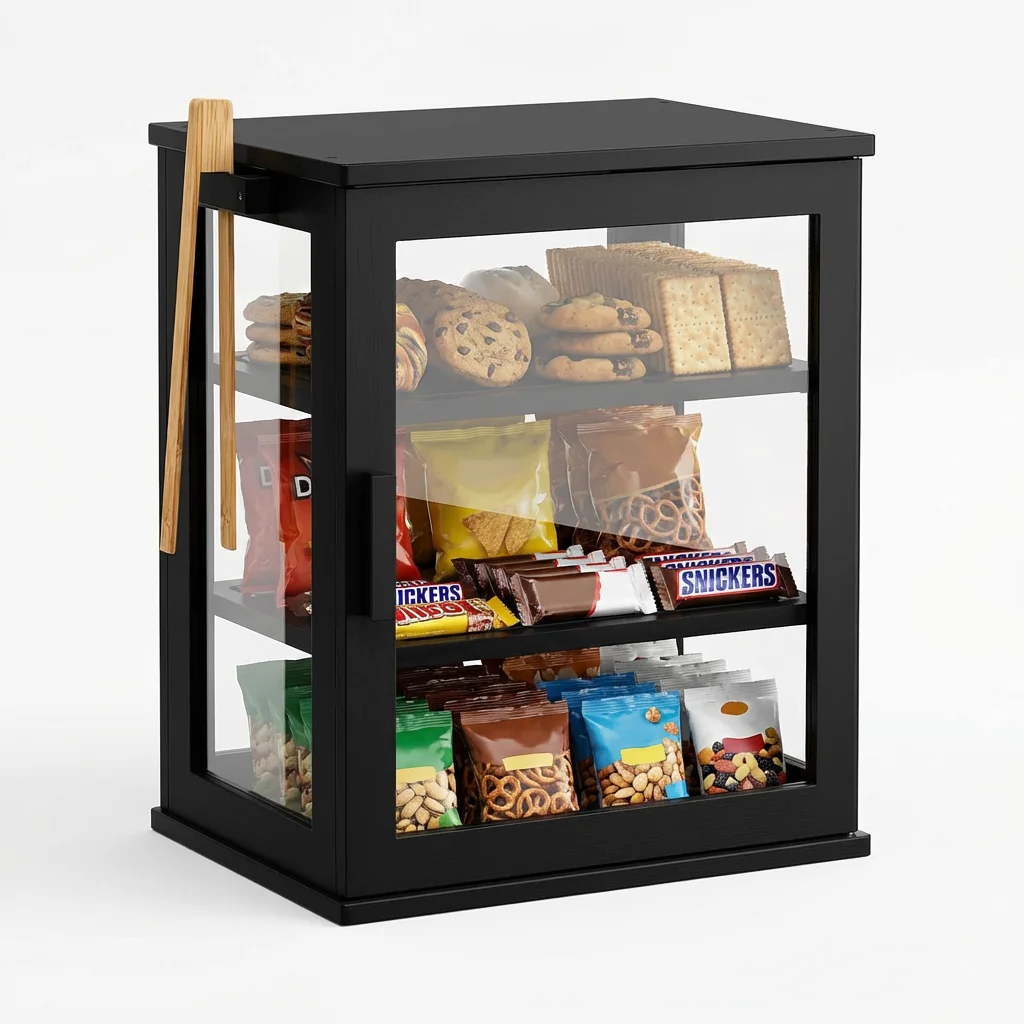 Wholesale 3-Layer Bamboo Bread Box 3 Compartments Transparent Storage Containers Easy Clean Modern Design for Kitchen Cabinet