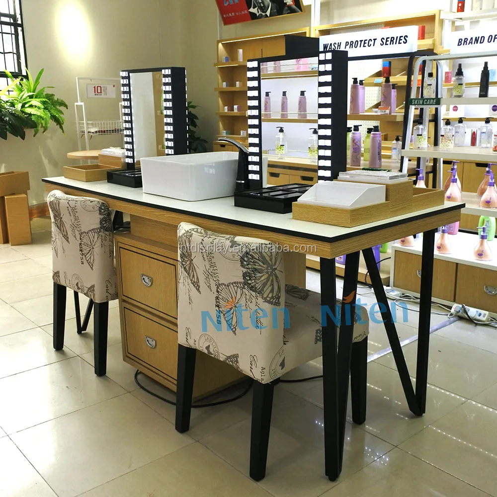 Small Counter Display Stands Cosmetic Shop Counter Design Shelves Used to Market