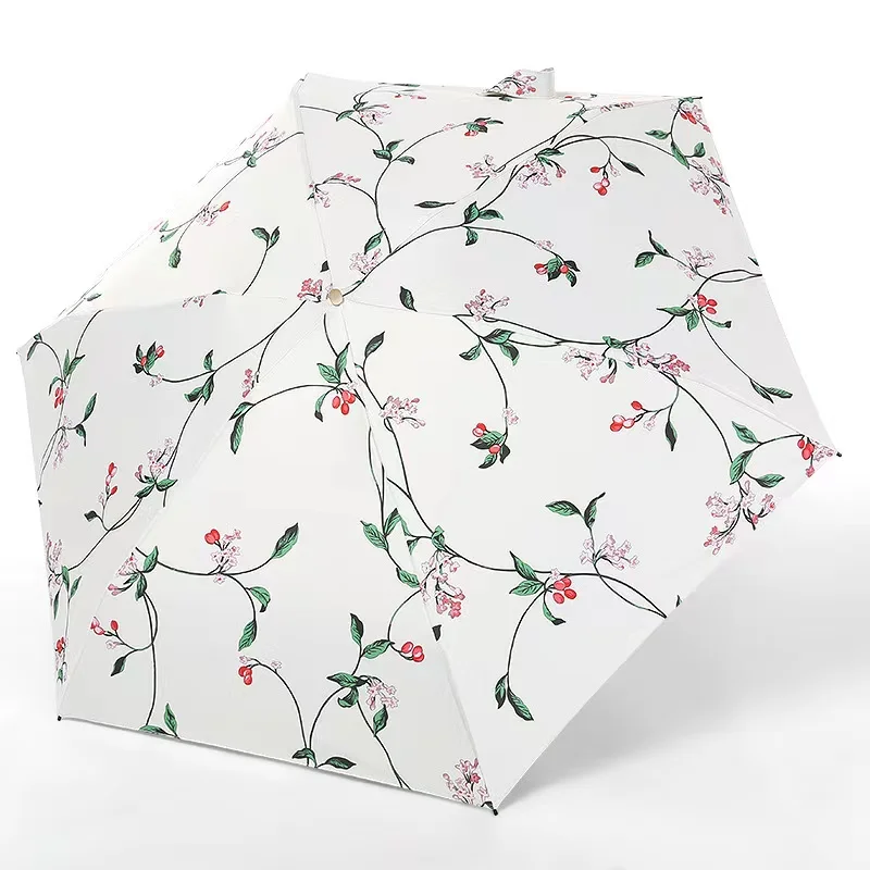 Китайский зонт, суперкрошечный Карманный милый мини-зонт для телефона с УФ-защитой, Складывающийся в 5 раз, для дождливого дня