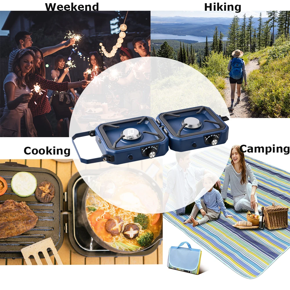 product high quality double camping folding gas stove with grill portable outdoor gas stove-21