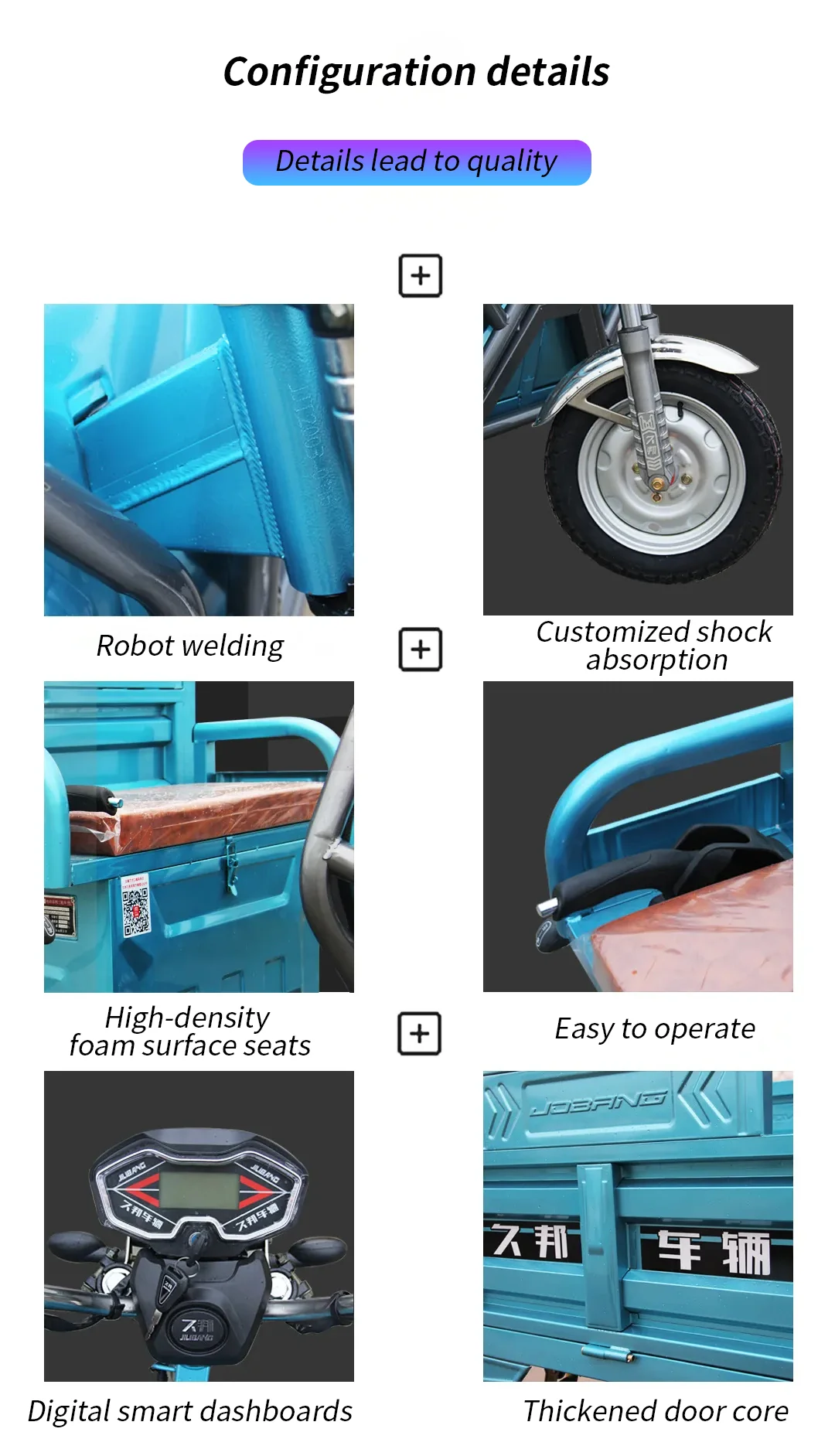2022 Enclosed Electric Tricycle Cargo Tricycle High Power Cargo