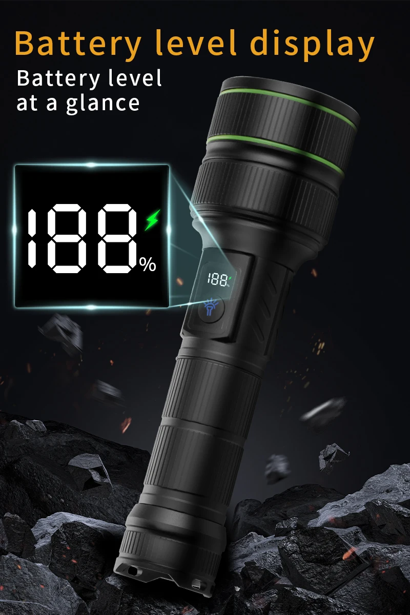 product high lumens power bank usb rechargeable zoomable led waterproof long range powerful led torches light tactical flashlights-18
