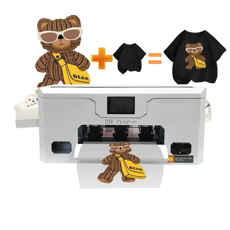 Yuqori sifatli 13 dyuymli A3 formatli DTF printer, boshli XP600, kiyim-kechaklarni bosish uchun, DTF — filmdan bevosita o'tkazish usuli bo'yicha printer
