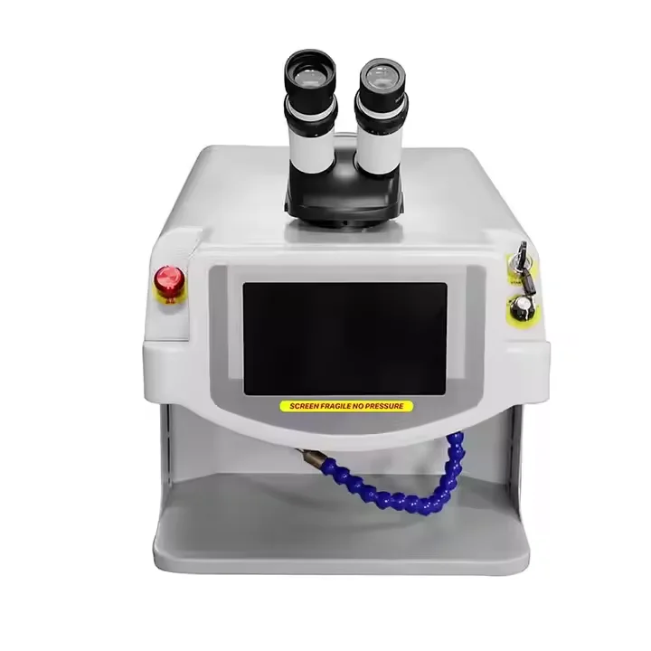 200W Handheld White Desktop Jewelry Laser Welder Mitsubishi 100-200W Output 0.1-10ms Air Cooling New 2 Years Warranty