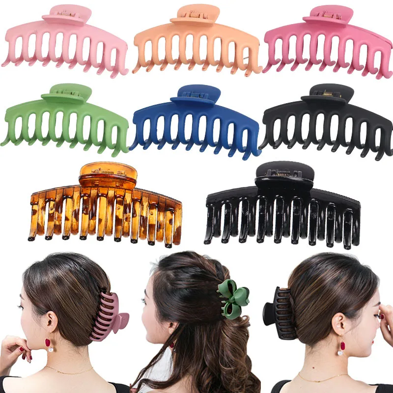 Fashion 11cm large grasping clip set acrylic hair grasping summer bath hair ornaments ladies coiled hair claw for women