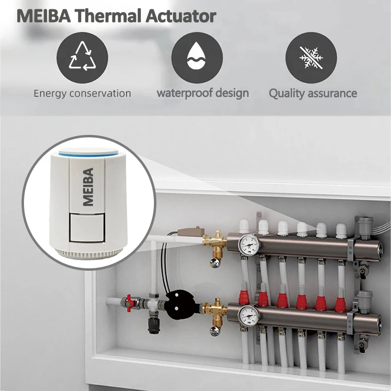 Ce Certified Thermostatic Valve Actuator Radiator Low Price Electric Thermal Wax Actuator M30*1.5mm 230v 24v Control Water Media