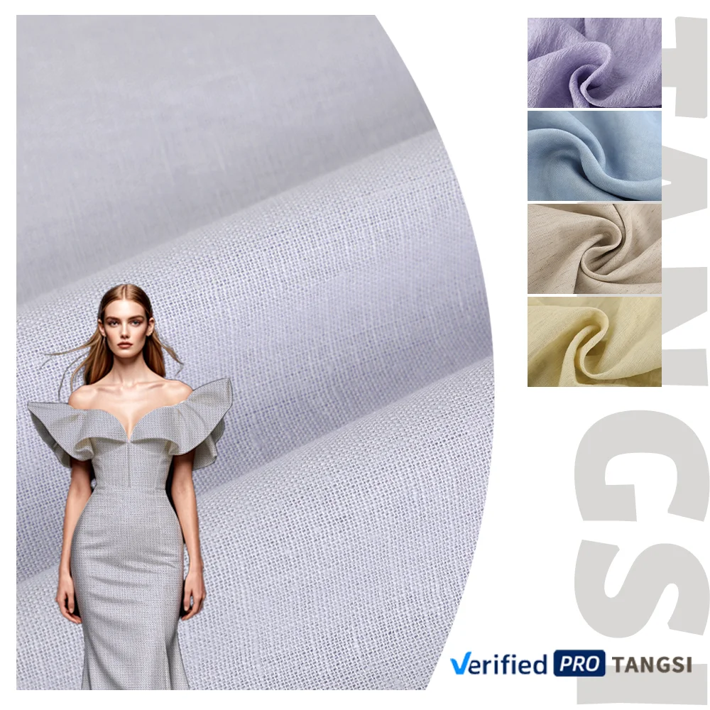 Factory Wholesale Direct Sale Fast Ship Piece Dye Soft Hand Feel 55%Linen 45%Cotton Fabric