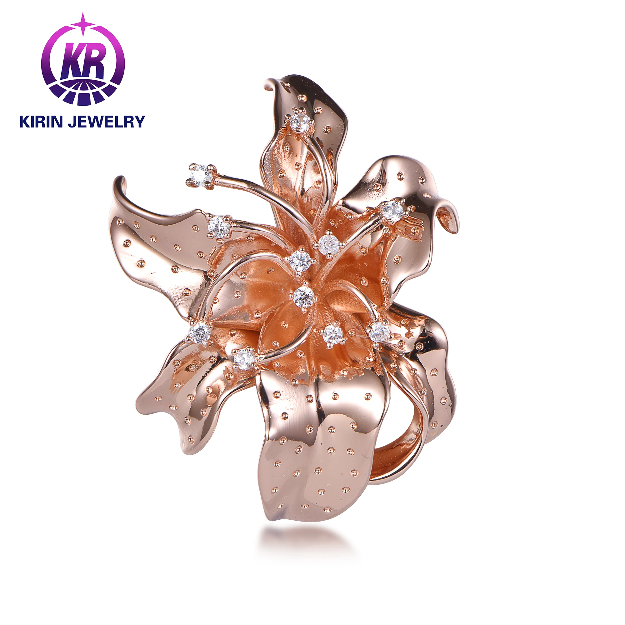 Customizable High-end Jewelry 14k 18k Irregular Rectangular Flower ...
