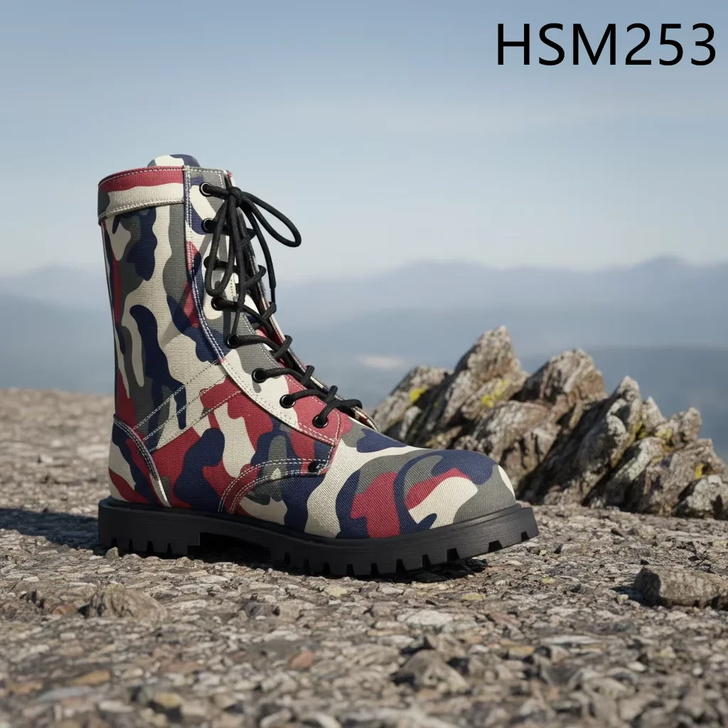 LXG,Festival Performance Camouflage Nylon Fabric Show Boots Parade Event Durable Construction Catwalk Boots for Sale HSM253