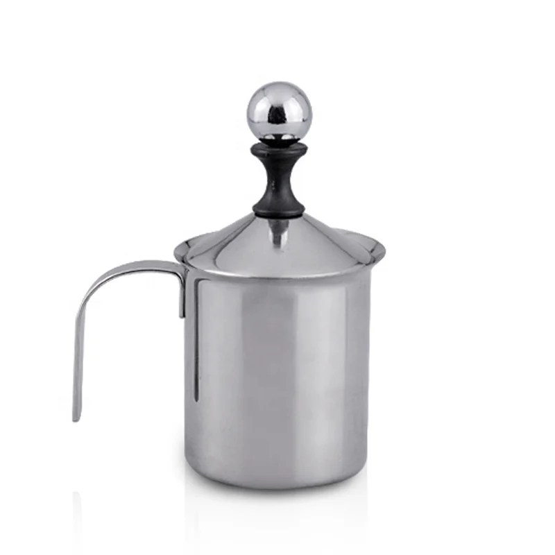 400/800ml Manual Milk Frother, Stainless Steel Hand Pump Milk