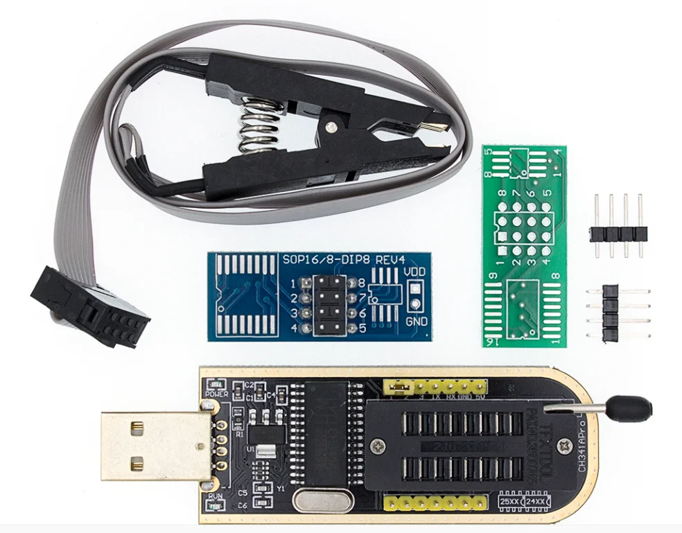 Pince De Test SOP16 Pour EEPROM - Clip Programmation En Circuit 93Cxx/24Cxx/25Cxx, Câble 40cm Inclus